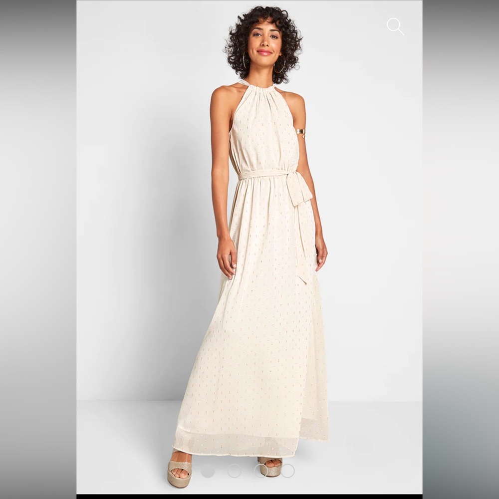 NWT ModCloth Illuminated Elegance Chiffon Maxi Dress
